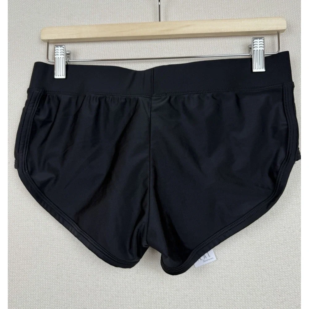 NEW‎ Heat Swimwear Women's Black Shorts Small 962-1818B Mid-Rise Beach Surf
